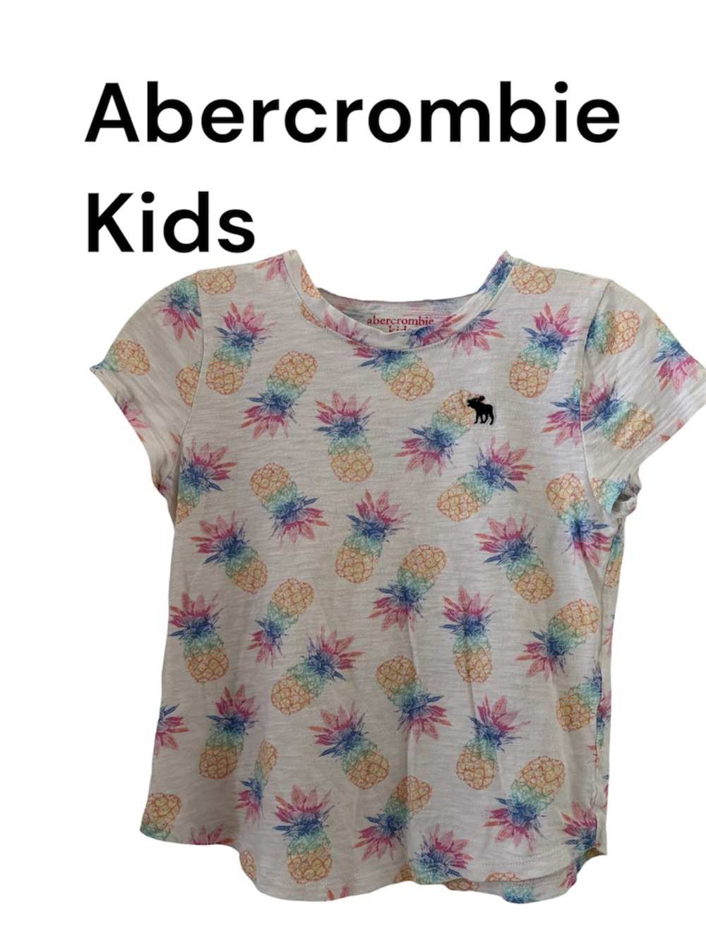 Abercrombie Kids Pineapple Print Tee - White/Multi sz9/10